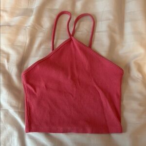 Pink halter going out top